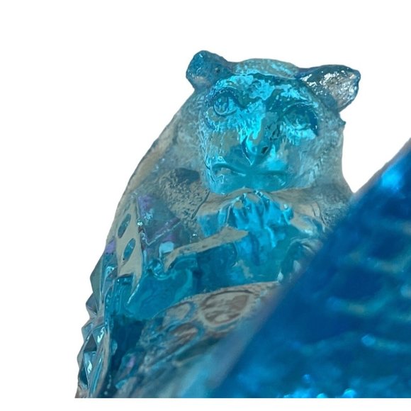 Fenton Cat Shoe Slipper Daisy and Button Aqua Blue Turquoise Vintage 1970's 5.5" - Picture 4 of 8